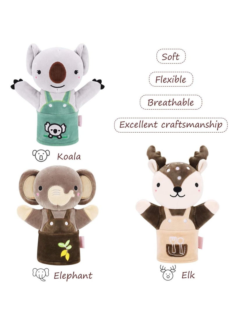 سيوسي أفخم الحيوانات فنجر الدمى اللعب دمية اليد للأطفال الصغار 1 3 أيدي ناعمة فنجر الدمى لعبة للأطفال المصابين بالتوحد الآباء الأسرة العظيمة يتحدثون قصة الأولاد مجموعة - Image 3