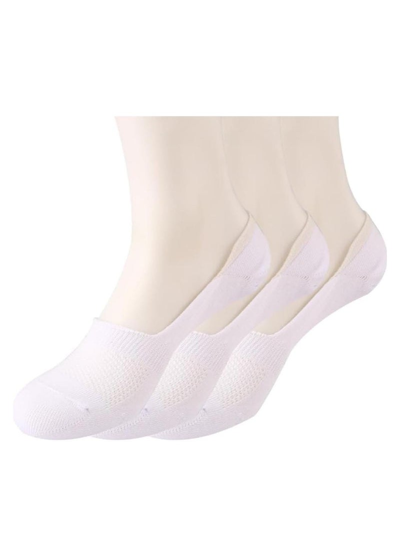 Future Future Socks Invisible With Silicon Stripes for women Pack of 3 size 36-40 White  - Image 2