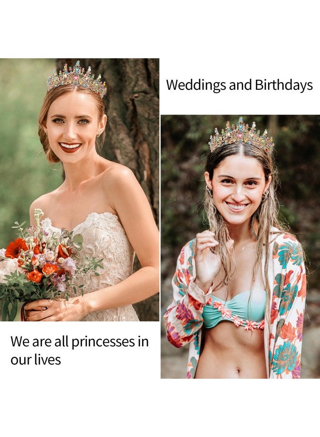Velscrun Colourful Crystal Birthday Queen Tiara Crown for Women Girls Birthday Queen Headband Sash Elegant Princess Crown with Combs Hair Accessories Happy Birthday Party Decorations Mom Birthday Gift - Image 4
