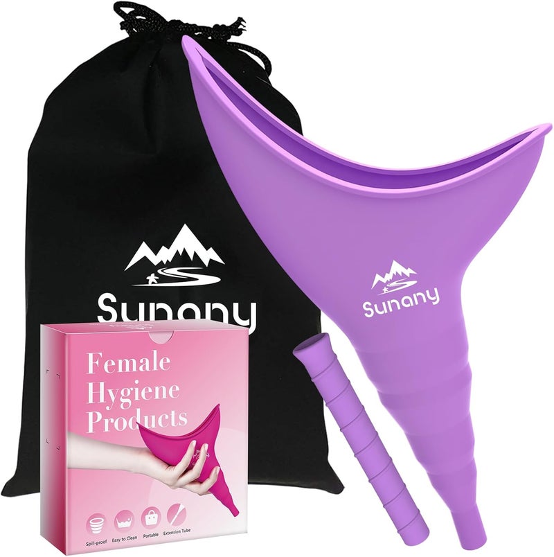 Sunany Store Female Urination Device, Reusable Female Urinal Silicone Women Pee Funnel Allows Women to Pee Standing Up, The Perfect Companion for Camping,Outdoor,Travel（Fuchsia） - Image 1