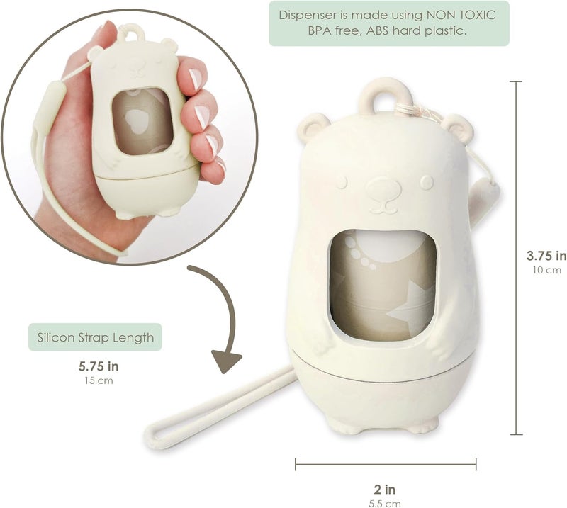 moodie NEW Moodie Disposable Diaper Bags Dispenser COMBO PACK  105 VANILLA SCENTED Baby Poop Bags TOTAL  Dirty Diaper Trash Bags  Diaper Bags Disposable VANILLA DREAM - Image 2