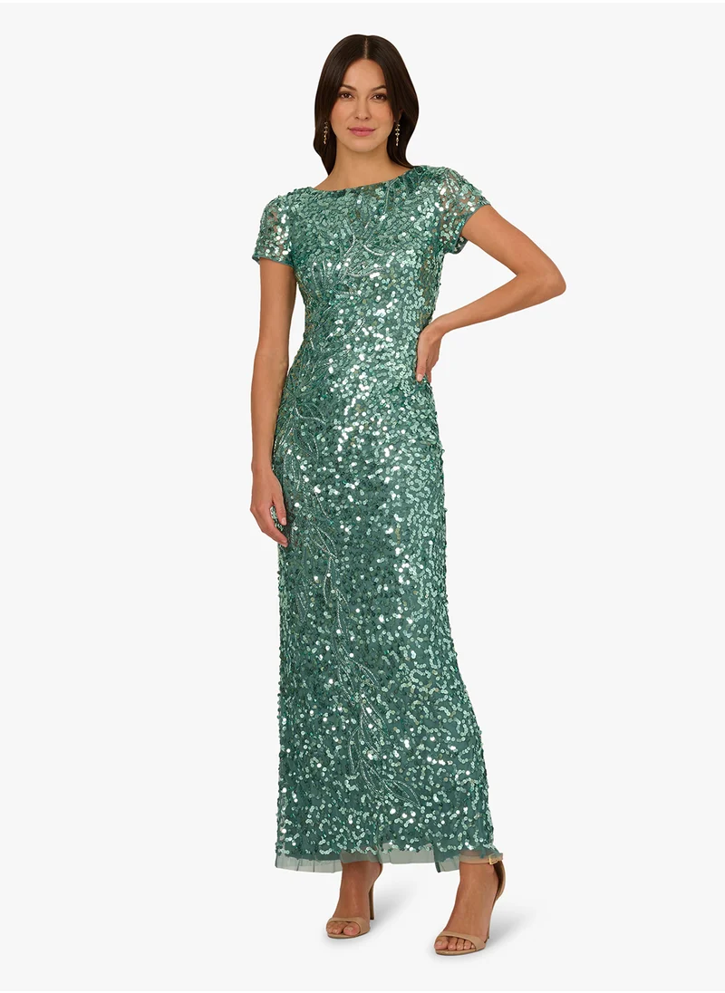 ادريانا بابيل Embellished Mesh Detailed Dress
