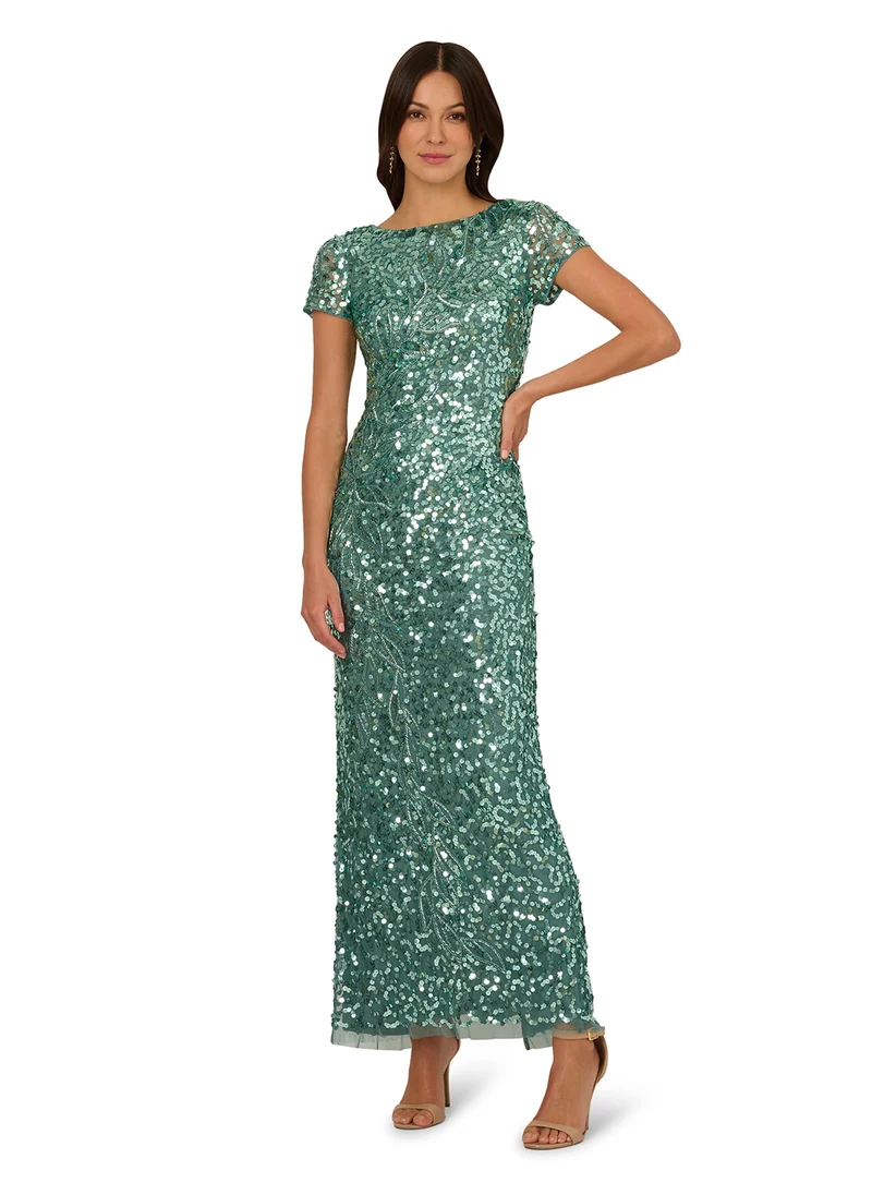ادريانا بابيل Embellished Mesh Detailed Dress