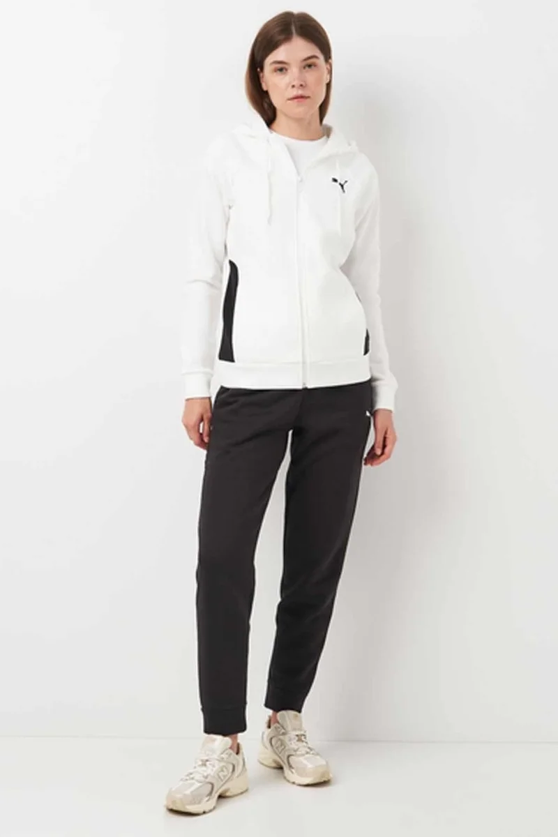 PUMA Women's Cotton Fabric Tracksuit Set Women's Tracksuit Set 683035-02 White