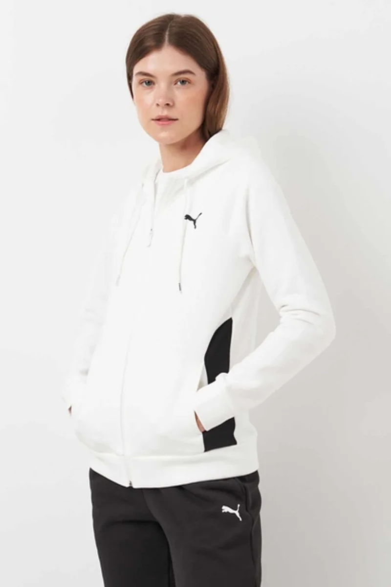 PUMA Women's Cotton Fabric Tracksuit Set Women's Tracksuit Set 683035-02 White