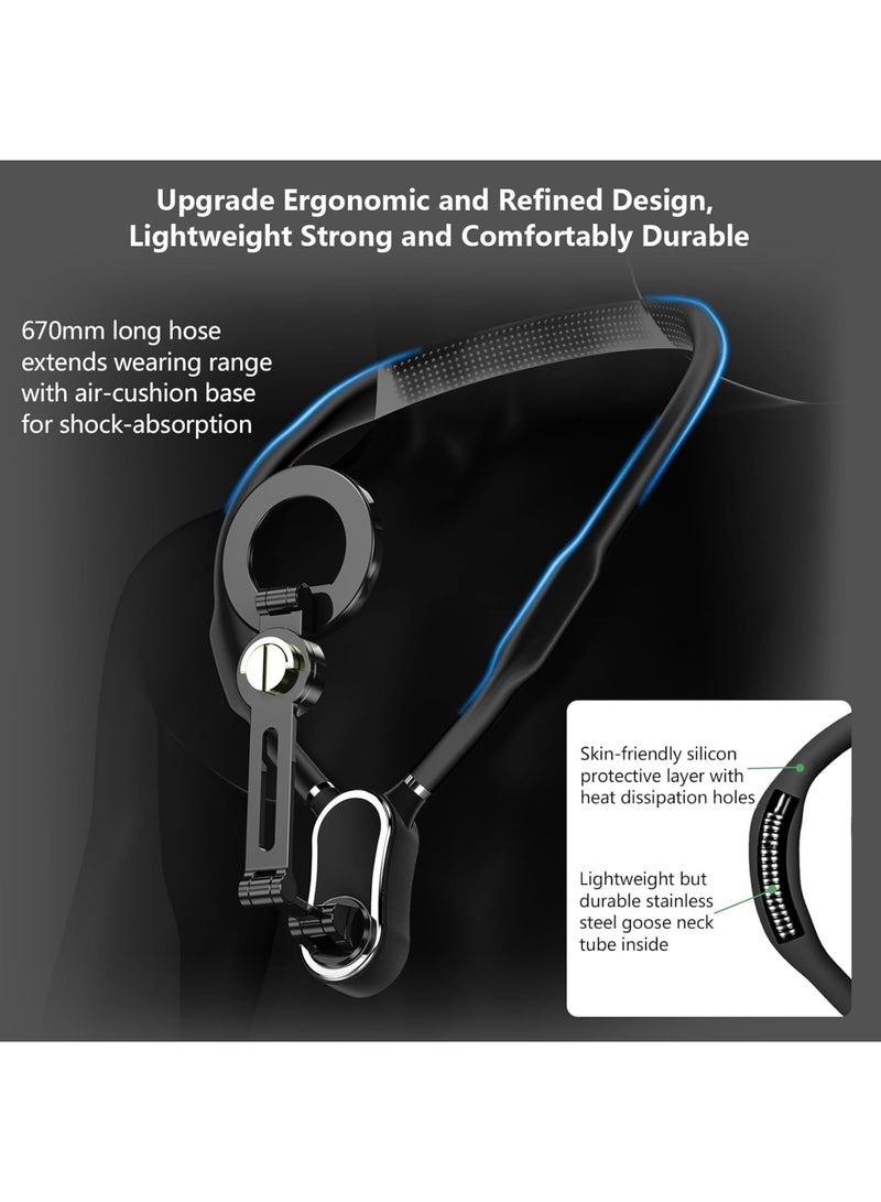 Neck Phone Holder POV/Vlog, 4 in 1 Magnetic Neck Mount for Phones with Phone Clip Chest Strap, Selfie Clip, and Tripod Stand for iPhone/Android/GoPro/DJI Cameras and All SmartPhones - Image 3