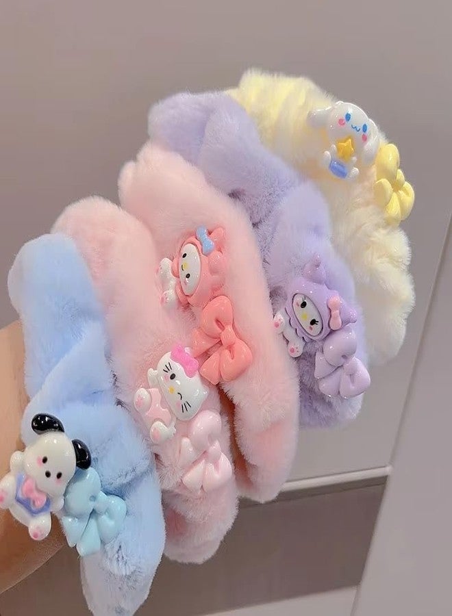 GODFLY Soft Velvet Scrunchies, Elastic Hair Bands for Girls Women, Ponytail Holders for Thick Hair, Hair Accessories, No Damage Hair Ties, Frizz Free Grip, Reusable Bands, Pack of 2, Stretchable - Image 2