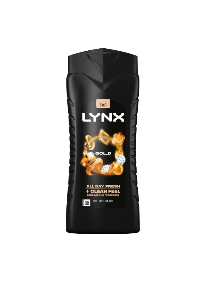Lynx Gold 12H Refreshing Fragrance Shower Gel Bodywash, 500 ML