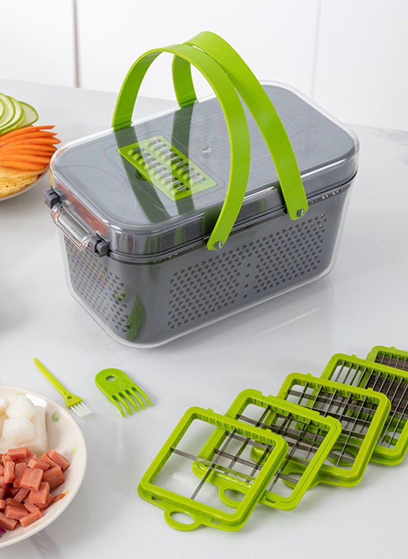 Sharpdo - 22-Piece Vegetable Chopper, Multi-functional Kitchen Fruit Chopper Cutter, Thick Silk/Thin Silk/Thick Slice/Cut Flower/Grinder - Image 1