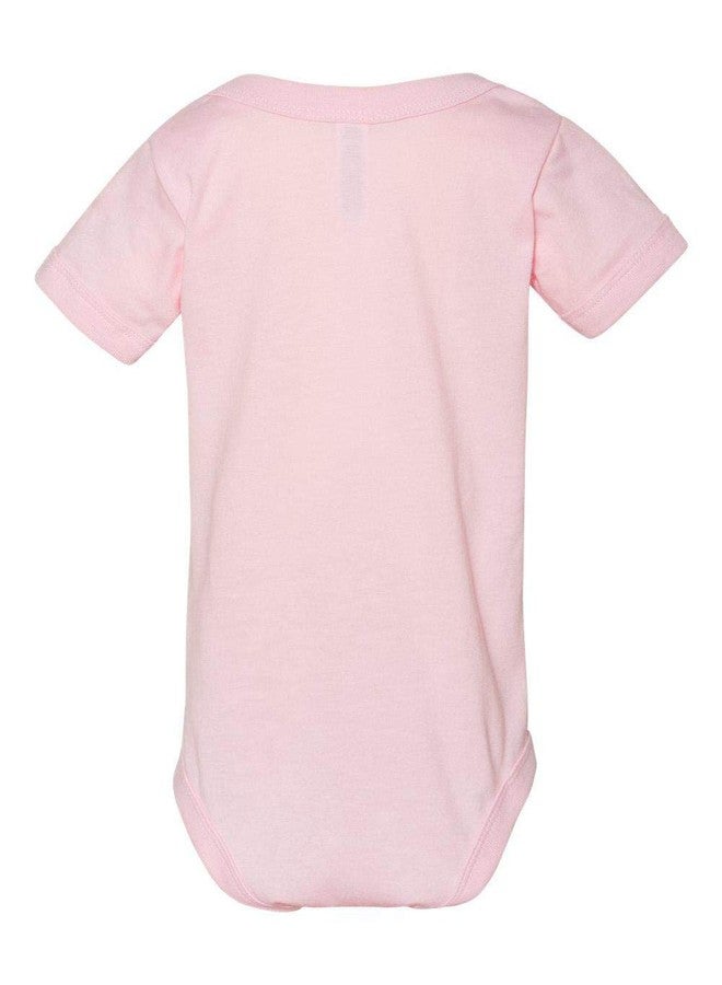 BELLA+CANVAS Bella + Canvas Baby Jersey Short Sleeve Onesie (6-12 Months) (Pink) - Image 3
