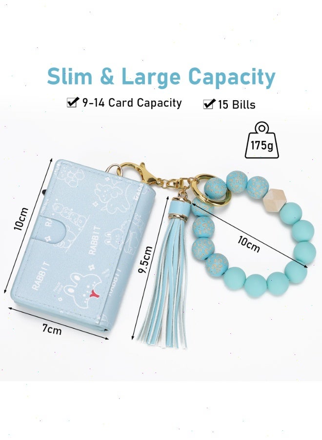 Noetopolis Slim RFID Card Wallet for Women Popup Card Holder, Small Wallet for Ladies Card and Cash Holder with Silicone Bracelet & Aluminum Slots, Mini Cash Purse Gift for Girls - Image 2