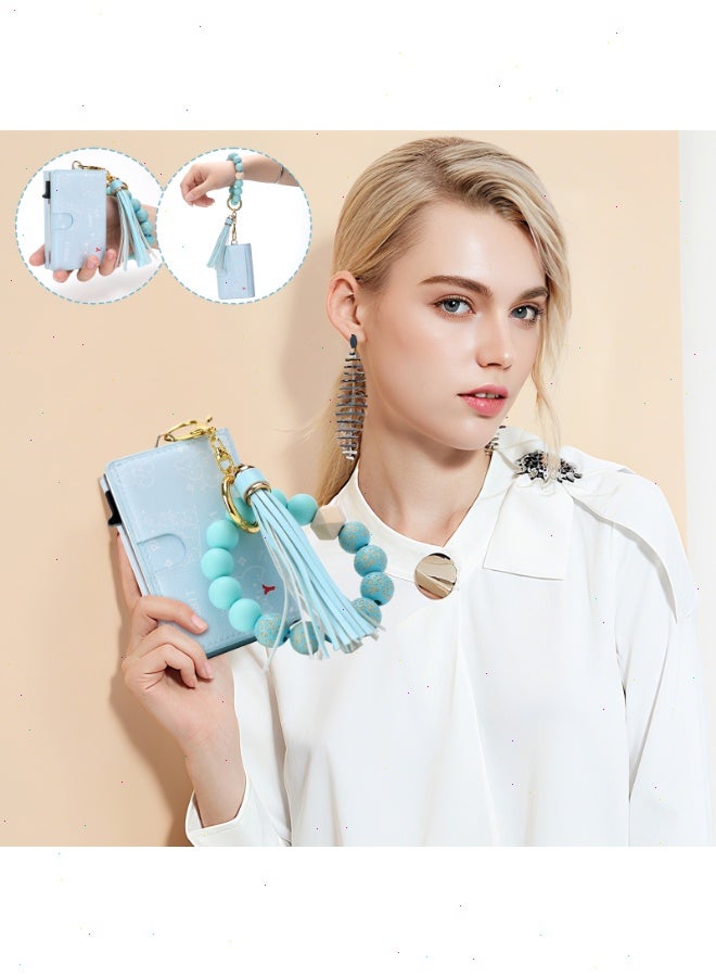 Noetopolis Slim RFID Card Wallet for Women Popup Card Holder, Small Wallet for Ladies Card and Cash Holder with Silicone Bracelet & Aluminum Slots, Mini Cash Purse Gift for Girls - Image 5