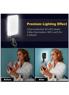 Furtey Photography Light Clip on Phone Laptop,LED Selfie Light with Front & Back Phone Clip 3 Light Modes Portable Clip on Light for Phone/Tablet/Laptop, Zoom Call TikTok Video Fill Light  - Image 2