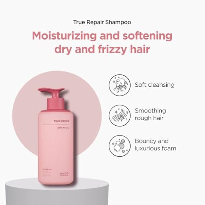 AMOS PROFESSIONAL True Repair Shampoo l Anti-Frizz & Smoothing Shampoo with Ceramide, For Dry & Damaged Hair, 16.9 fl. oz. - Image 3