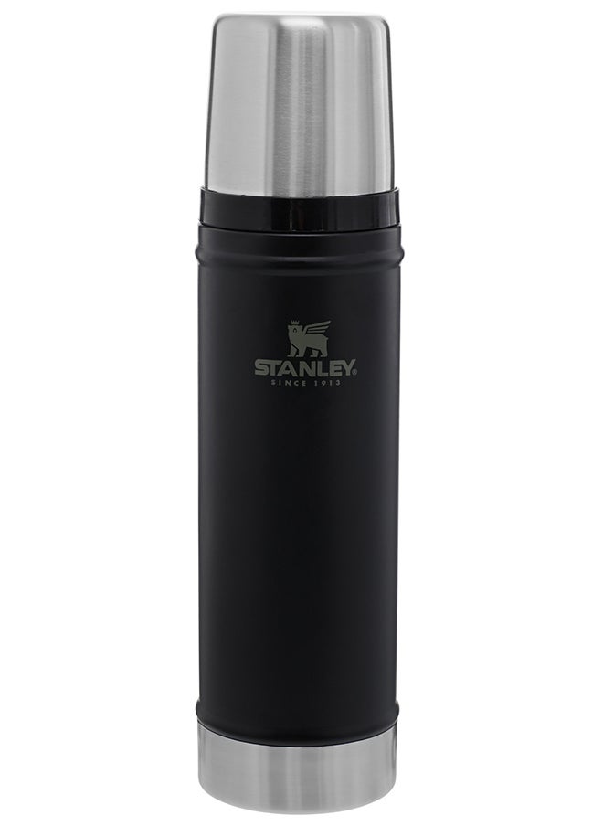 Stanley - Classic Legendary Bottle 0.47L / 16OZ Matte Black – BPA FREE Stainless Steel Thermos | Keeps Cold or Hot for 15 Hours | Leakproof Lid Doubles as Cup | Dishwasher Safe | Lifetime Warranty - Image 1