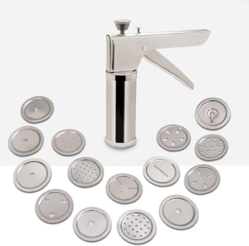 RIVIOX Kitchen Press Sev Maker with Different Types of Jalies Murukku MakerBhujiya MakerNoodlesCookiesNamkeenChakali MakerSev MakerFarsan MakerGathiya Maker - Image 1