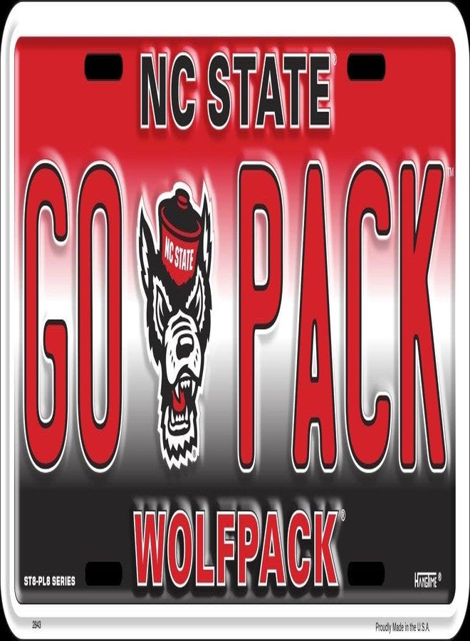 Hangtime North Carolina State University - NC State Wolfpack - GO Pack 6x12 inch License Plate - Image 1