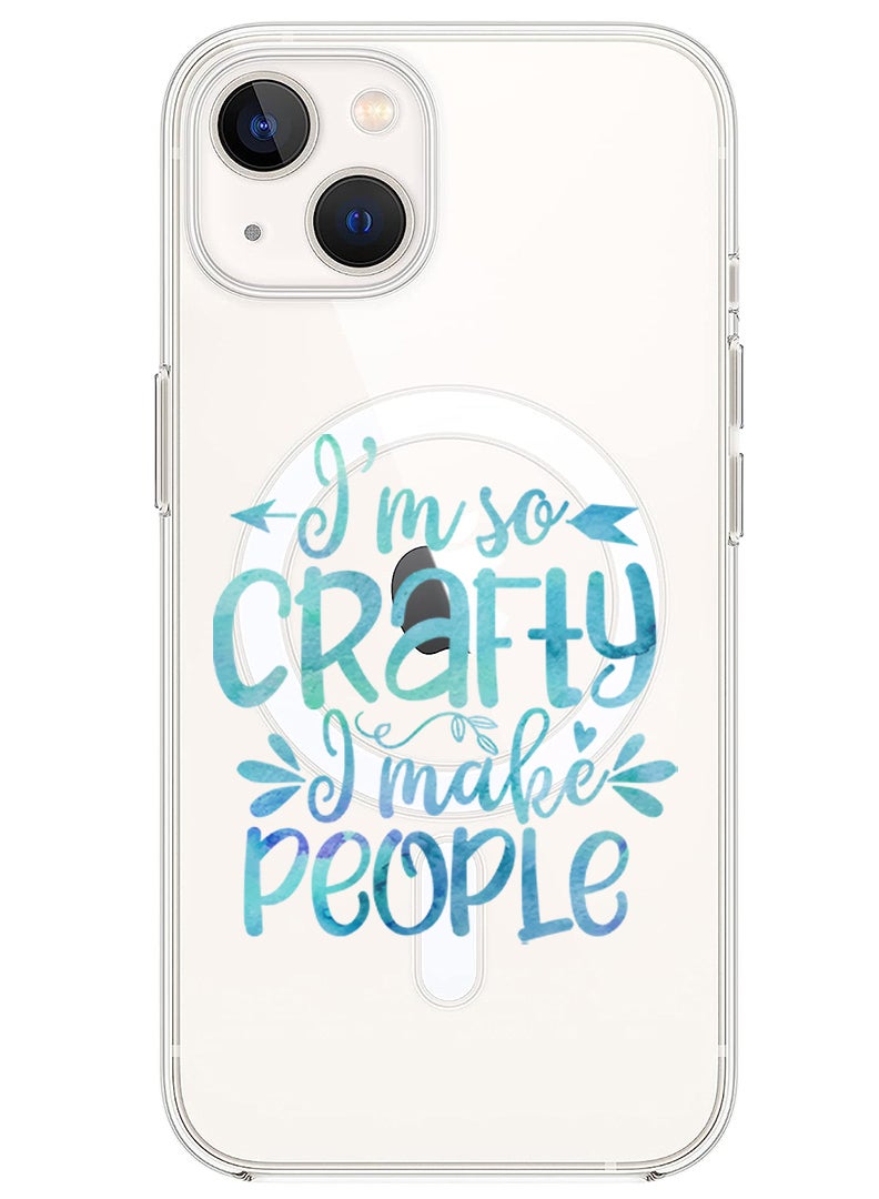 Theodor Magnetic Case for iPhone 14 Plus 6.7-inch Compatible with MagSafe Wireless Charging, Shockproof Phone Bumper Cover crafty i make people copy - Image 1
