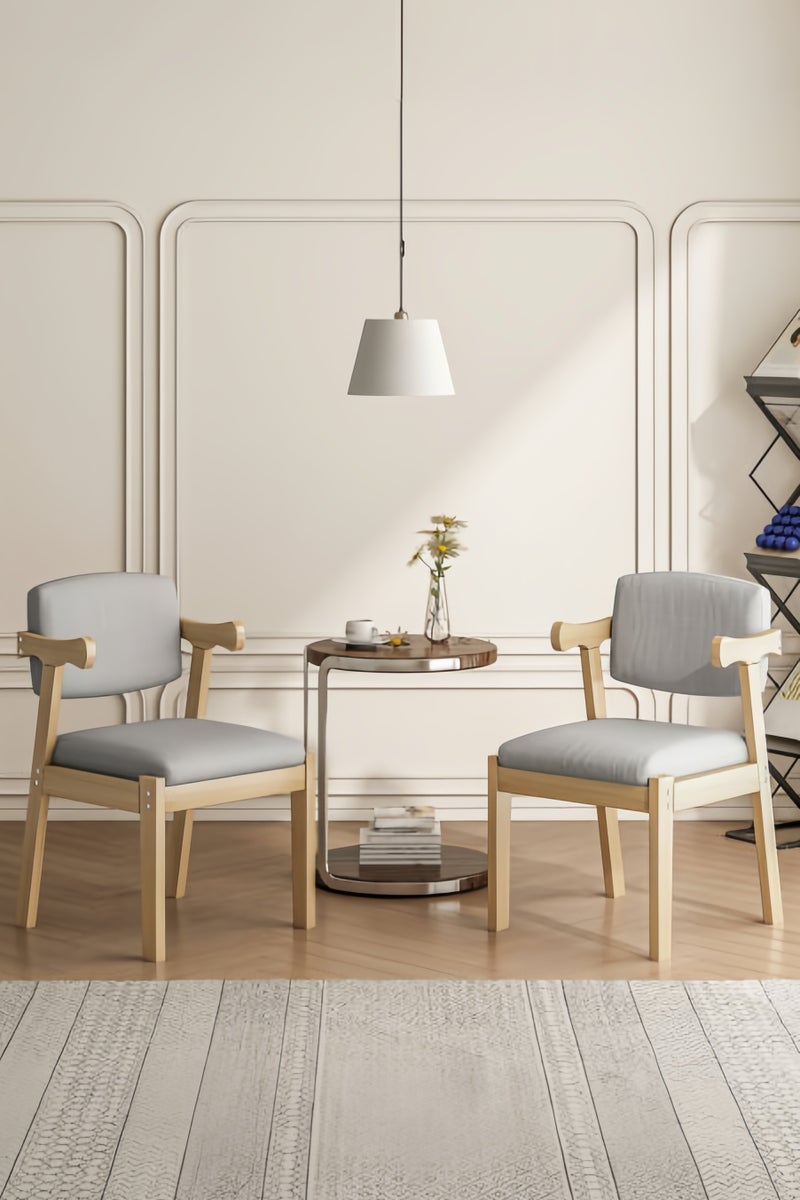 Amoyls 2 pcs Dining Chair, Modern Solid-Wood Padded Armchair, Comfortable Dining Chair for Office, Kitchen, Living Room, Bedroom - Image 1