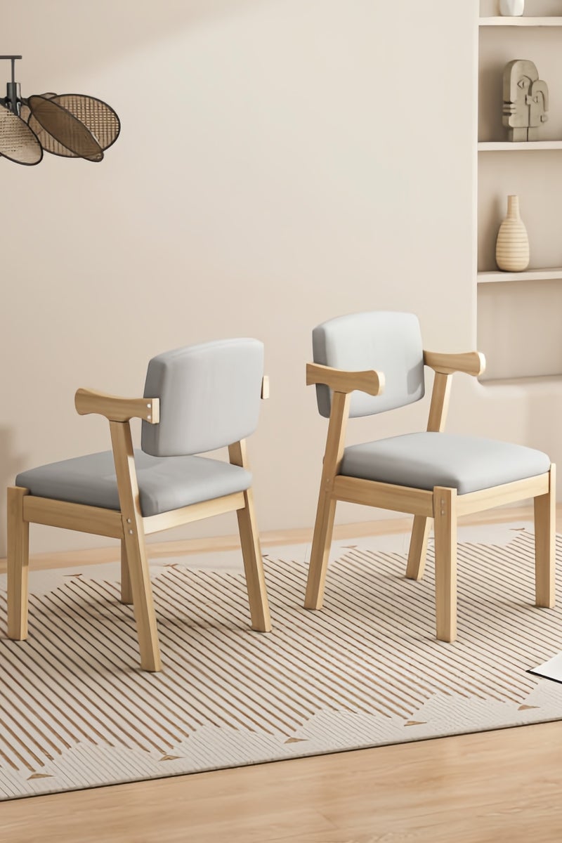 Amoyls 2 pcs Dining Chair, Modern Solid-Wood Padded Armchair, Comfortable Dining Chair for Office, Kitchen, Living Room, Bedroom - Image 2