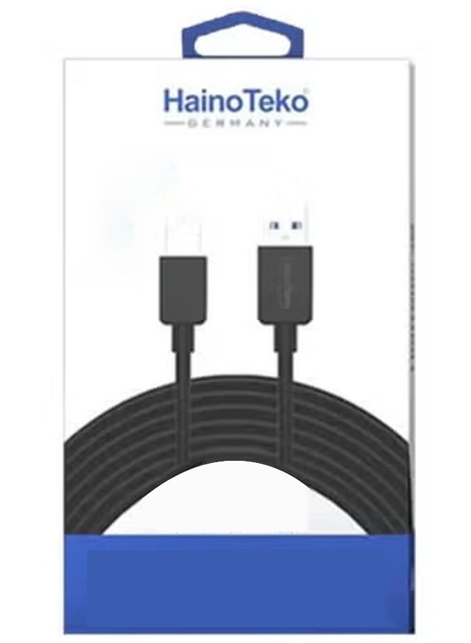 Haino Teko "USB to Type-C Fast Charging Cable 2.4A | Durable Nylon-Braided Data & Power Cable | High-Speed Sync, Long-Lasting & Tangle-Free | Safe, Reliable Charger Cord for Smartphones, Tablets & Type-C Devices – Quick Charge Ready" - Image 1