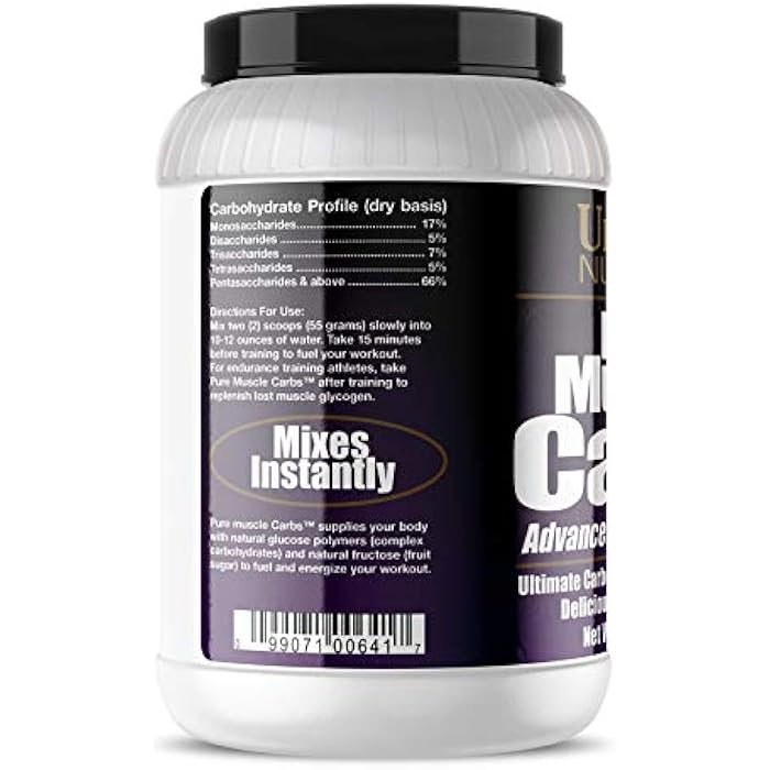ULTIMATE NUTRITION ألتيميت نيوترشن بيور مصل كاربس - مسحوق الكربوهيدرات المعقدة للطاقة المستدامة - بدون دهون، بدون كوليسترول - سعرات حرارية لزيادة العضلات والرياضيين، عنب، 2.75 باوند - Image 4