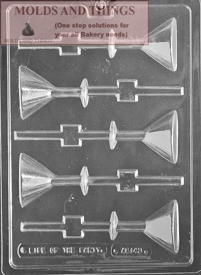 MOLDS AND THINGS قالب حلوى شوكولاتة على شكل مصاصة كأس مارتيني، قالب حلوى بلاستيكي بتصميم كأس كوكتيل، قالب مصاصة مارتيني لصنع الشوكولاتة بنفسك، قالب قابل لإعادة الاستخدام لتوزيعات الحفلات وتزيين الكيك. - Image 2