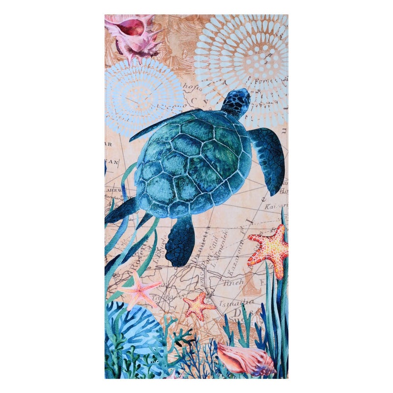 LIVILAN Sea Turtle Beach Towel 30x60 for Adults Women Kids Microfiber Oversized Perfect for Swim Pool Bath Yoga Quick Dry Sand Free Thin Lightweight Ideal Sea Turtle Gifts