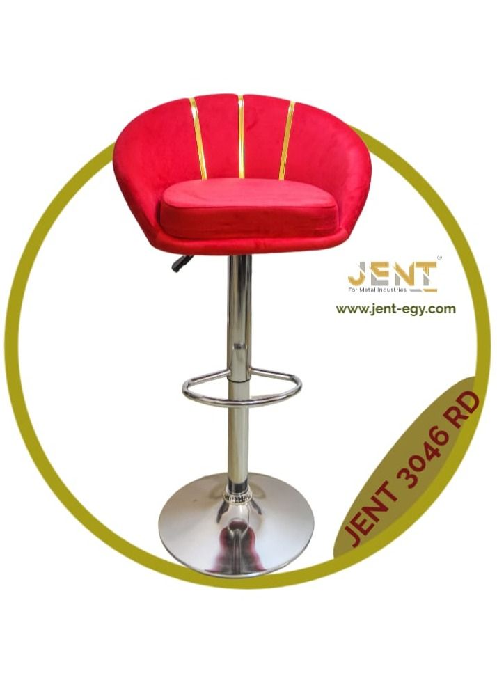 جينت كرسى بار هيدروليك قطيفة احمر اللون