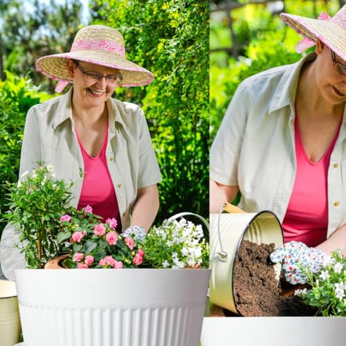 IMAGINEA 12 Inch Flower Pot for Home Decoration | Big Size Plastic Pot for Living Room, Office | Gamla for Home, Laws & Garden Décor | Pots for Balcony | Large Pots for Garden (White, Pack of 2) - Image 5