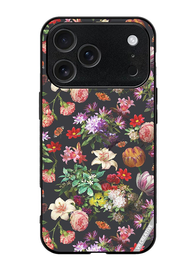 VR CREATIVE Protective Case Cover For Apple iPhone 17 Pro Max Vintage Flower Design Multicolour