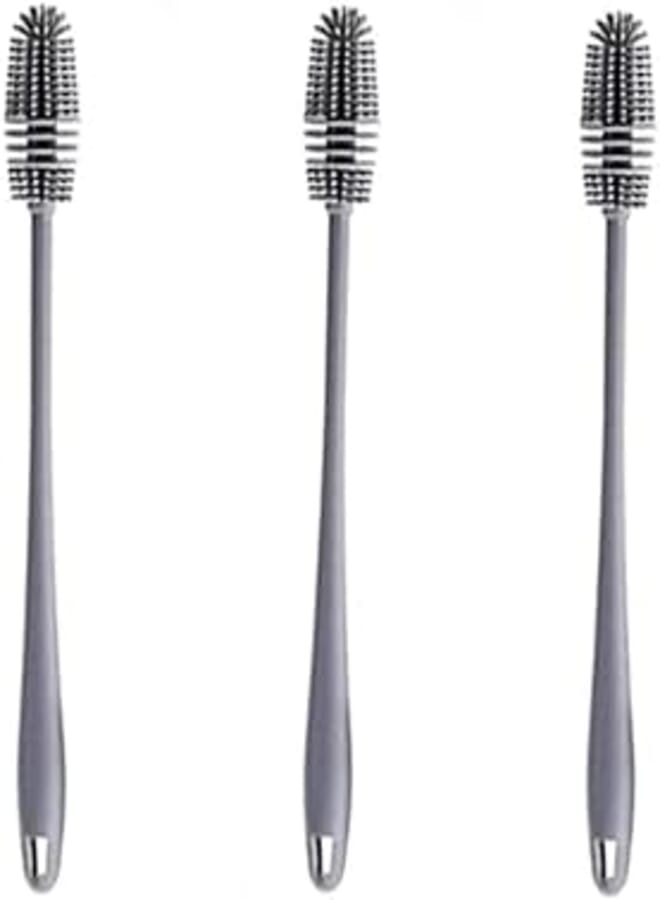 Generic Beloxy long bottle cleaning brush for washing water bottle, narrow neck containers, hydro flask, vacuum sports bottle, vase and glassware (multi) (pack of 3)