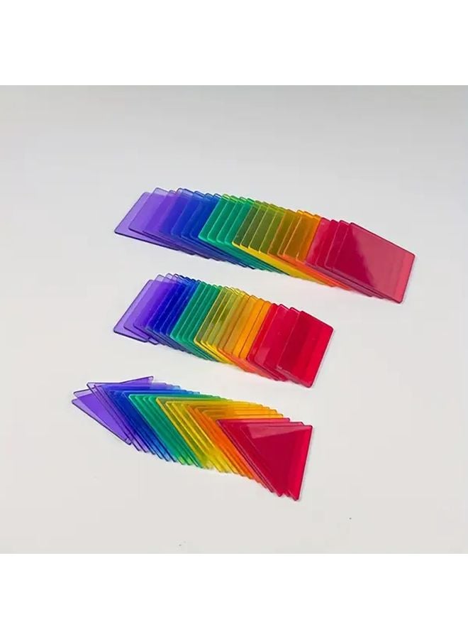 35Pcs Transparent Geometric Shapes STEM Learning Blocks Educational Toys - Image 4