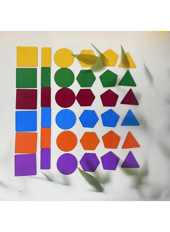 35Pcs Transparent Geometric Shapes STEM Learning Blocks Educational Toys - Image 2