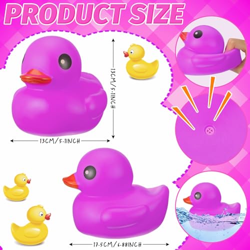 Honoson 689 Inch Giant Rubber Duck Big Rubber Duck Large Duckling Bath Toy with Squeaky Sound for Summer Baby Shower Birthday Party Favor GiftPurple - Image 5
