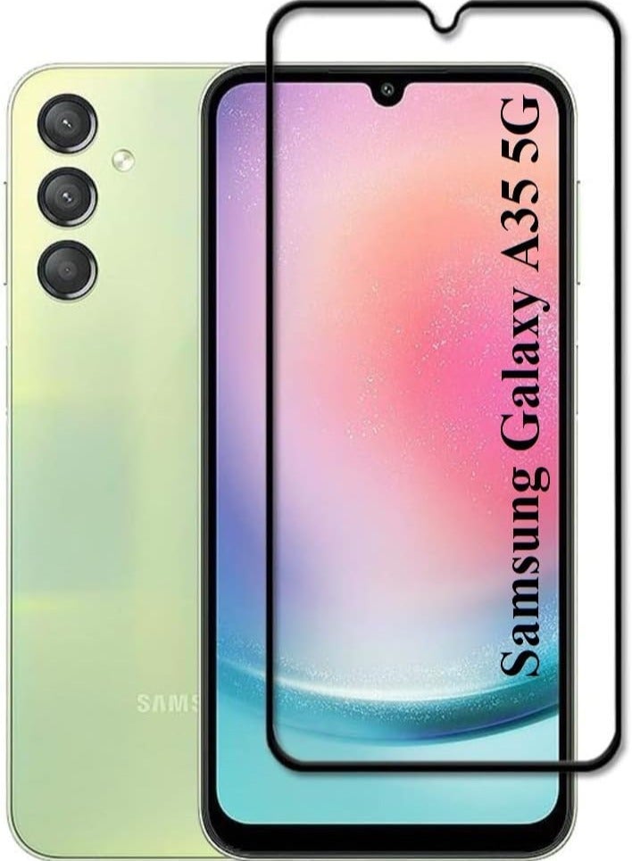 MIGOFAST Samsung Galaxy A35 5G Tempered Glass Screen Protector full Glue Edge to Edge Glass Anti-shatter 9H Hardness Scratch Proof Compatible - Image 1