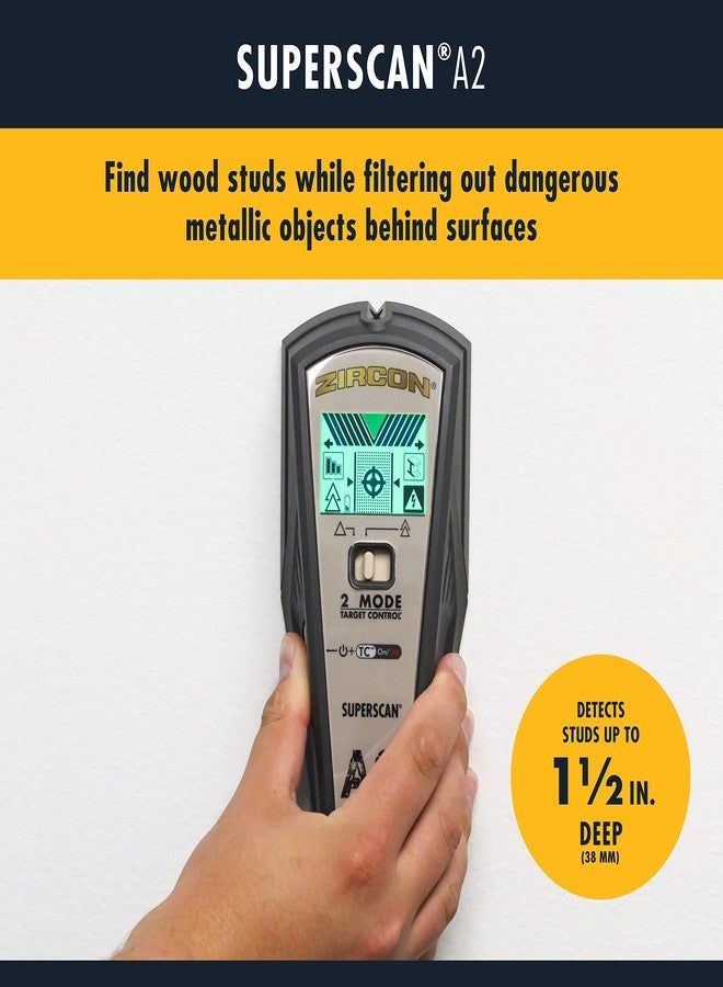Zircon SuperScan A2 Advanced Stud Finder with 2 Mode Target Control, StudScan and DeepScan Mode - Image 2