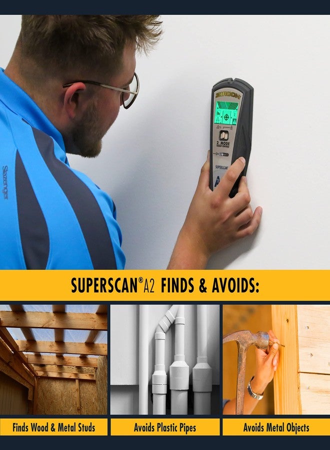 Zircon SuperScan A2 Advanced Stud Finder with 2 Mode Target Control, StudScan and DeepScan Mode - Image 4