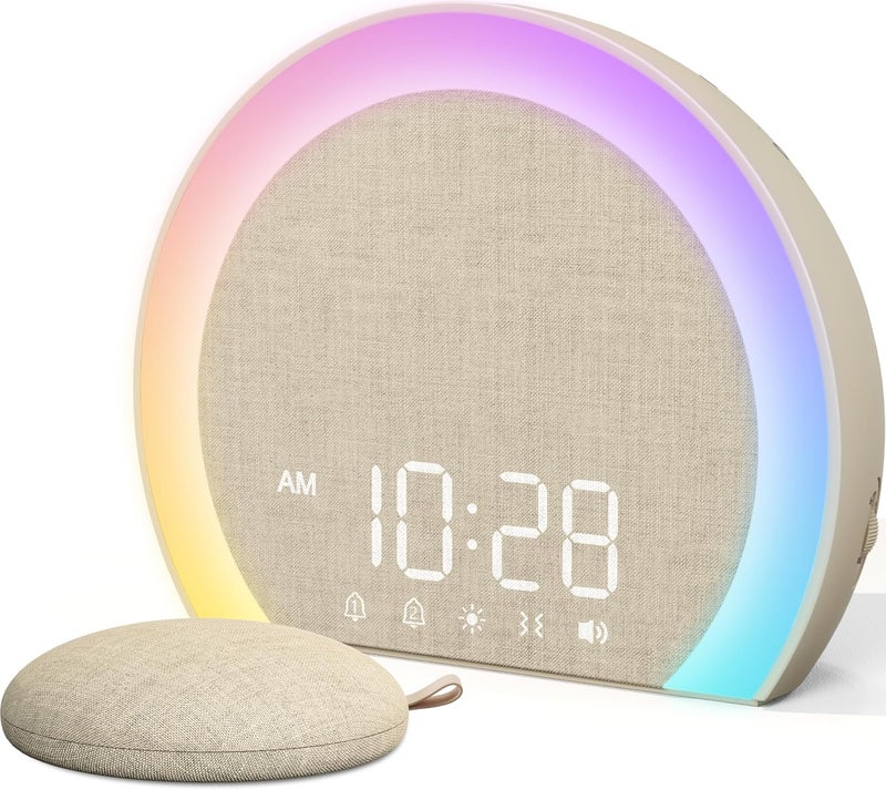 ANJANK Extra Loud Alarm Clock with Wireless Bed Shaker, Vibrating Dual Alarm with Light Wake Up for Heavy Sleepers & Hearing Impaired, 9-Color Night Light, 8 Sounds, 0-100% Dimmer, USB Charger - Image 1