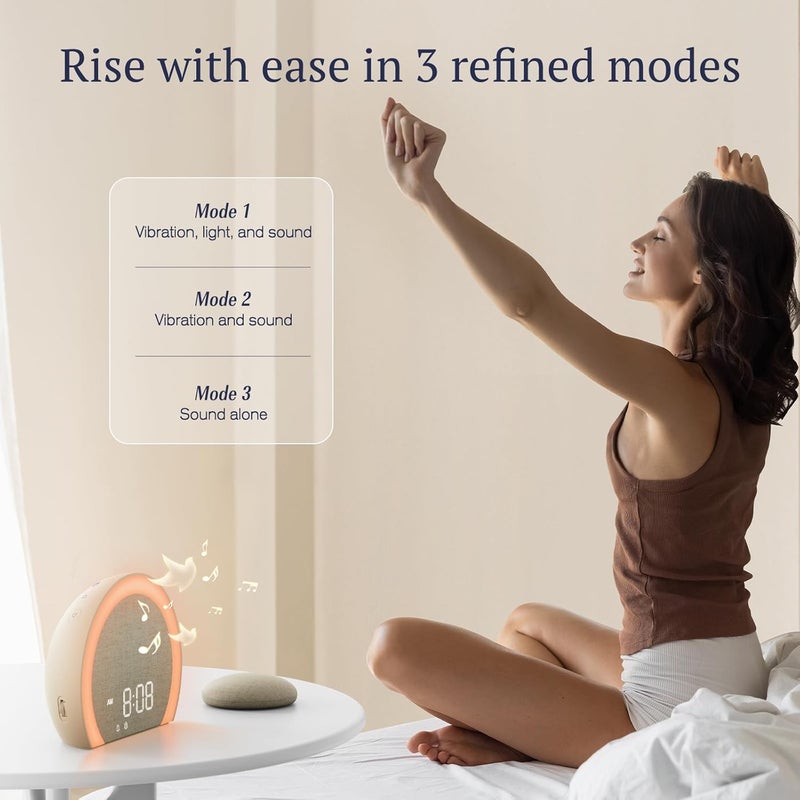 ANJANK Extra Loud Alarm Clock with Wireless Bed Shaker, Vibrating Dual Alarm with Light Wake Up for Heavy Sleepers & Hearing Impaired, 9-Color Night Light, 8 Sounds, 0-100% Dimmer, USB Charger - Image 4