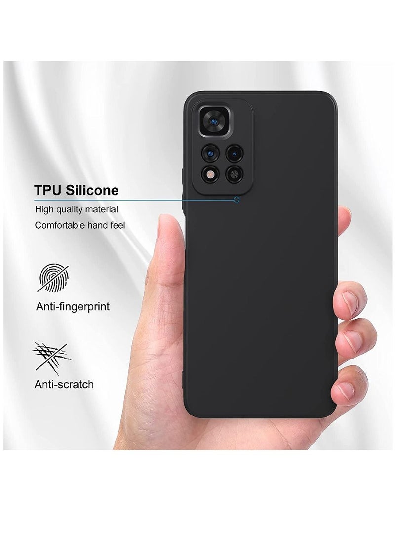 Olliwon Protective Camera Protection Soft Silicone Case Cover For Xiaomi Redmi Note 11 Pro+ 5G Black - Image 3
