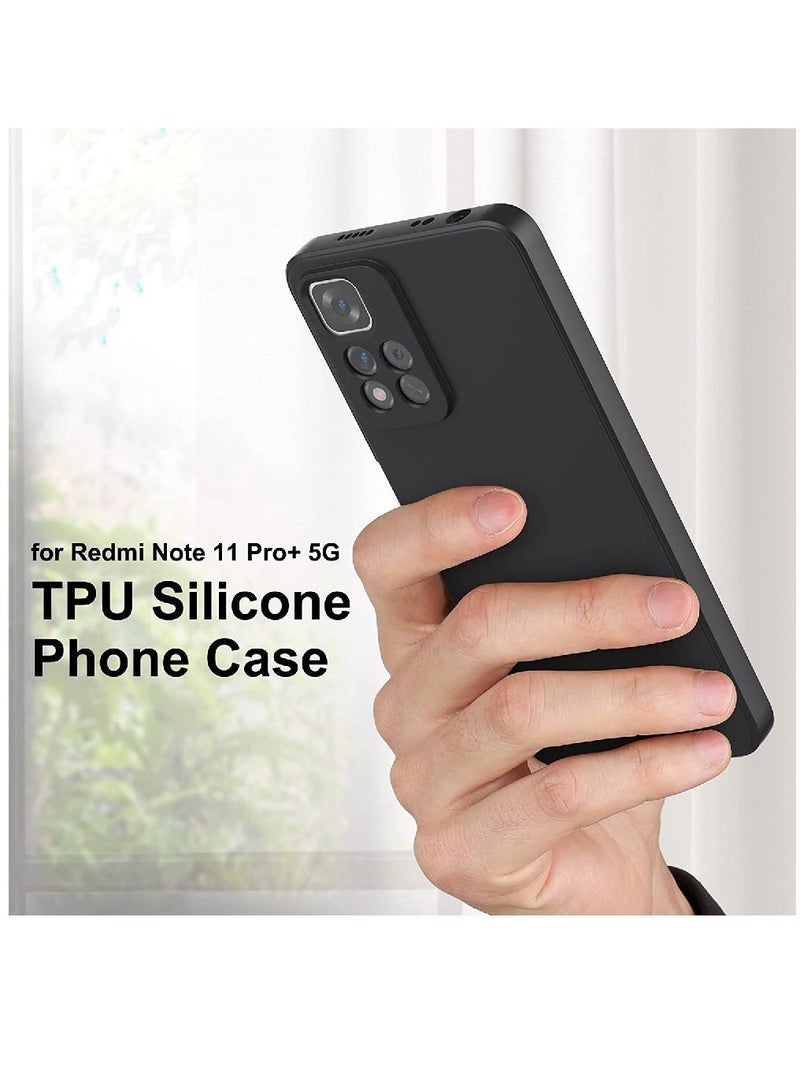 Olliwon Protective Camera Protection Soft Silicone Case Cover For Xiaomi Redmi Note 11 Pro+ 5G Black - Image 4