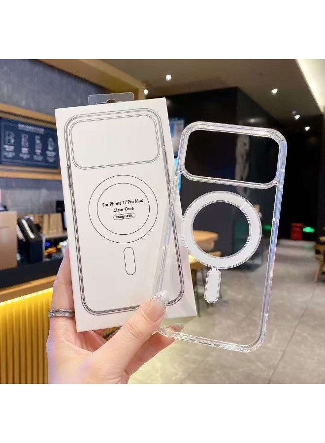 جراب مغناطيسي لهاتف آيفون 17 برو ماكس، متوافق مع تقنية MagSafe، مقاوم للاصفرار، حماية عسكرية، غطاء مغناطيسي شفاف رفيع مقاوم للصدمات لهاتف آيفون 17 برو ماكس 6.9 بوصة، غطاء أو جراب لهاتف آيفون 17 برو ماكس - Image 1