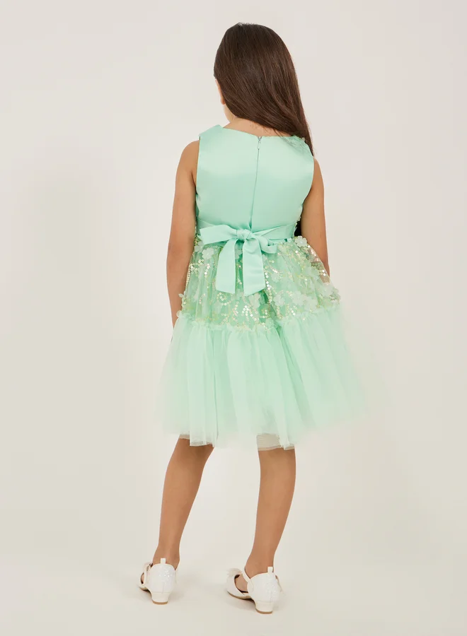 Styli Sequin Tulle Party Dress