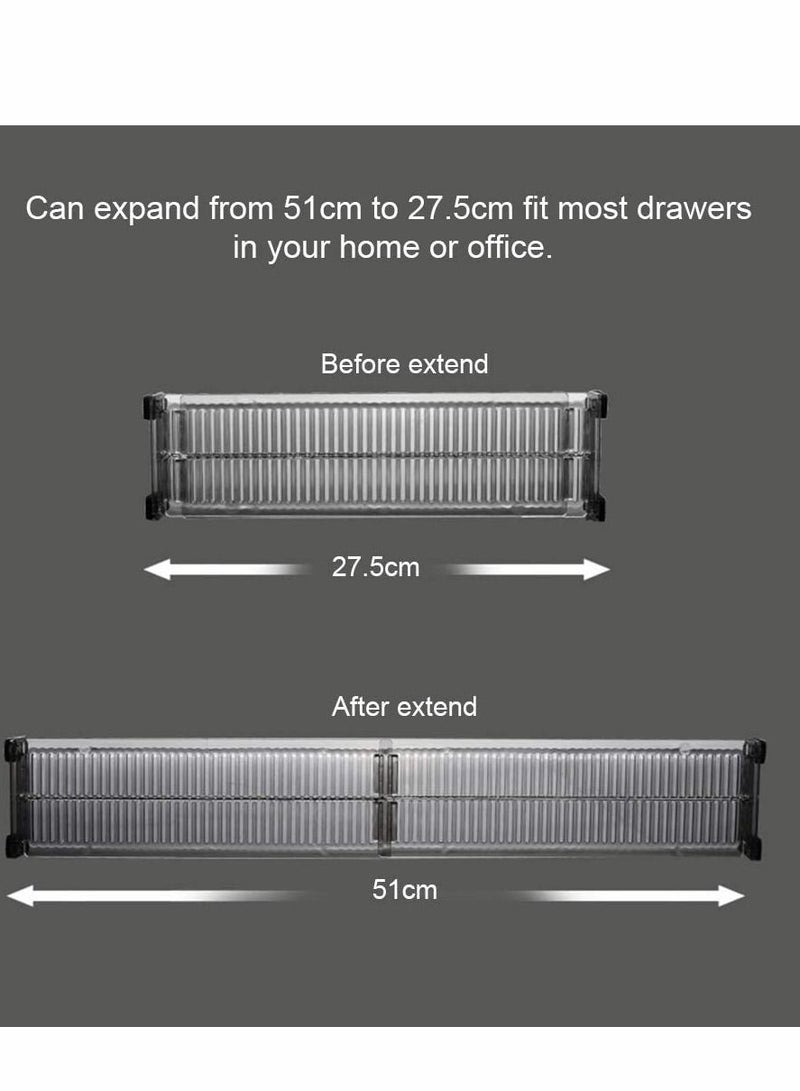 SYOSI Drawer Dividers 4 Pack, Dresser Drawer Organizers Separators Expandable 51-27.5cm for Divide Kitchen Utensils Clothes, Multi Kitchen Drawer Organisers for Bathroom Bedroom Office Dresser - Image 2