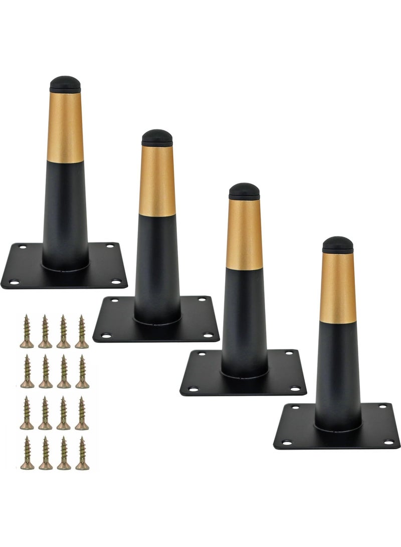 يلا جوي أرجل أثاث معدنية قابلة للتعديل ومطورة، إكسسوارات أرجل خزانة متينة للأريكة/السرير/المكتب/الأريكة/الطاولة/الكرسي/طاولة الزينة، مجموعة من 4 قطع من أرجل الأثاث البديلة - Image 1