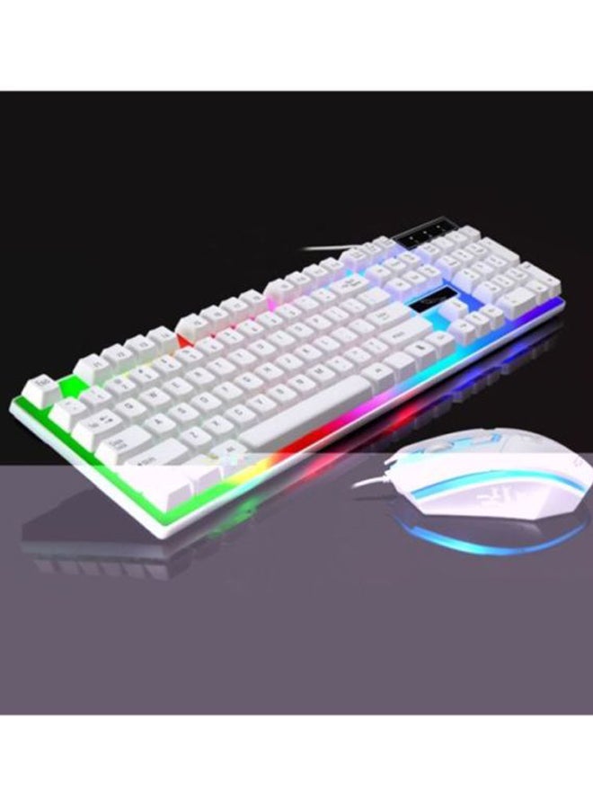 طقم مكون من لوحة مفاتيح G21 سلكية بإضاءة LED بألوان قوس قزح بمنفذ USB مع ماوس للألعاب - Image 4