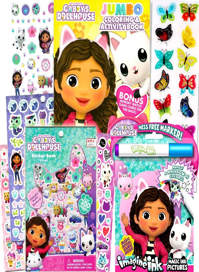 Bendon Gabby's Dollhouse Coloring Books Set for Girls - Bundle with Imagine Ink Kids Coloring Activity Book and More - Image 1