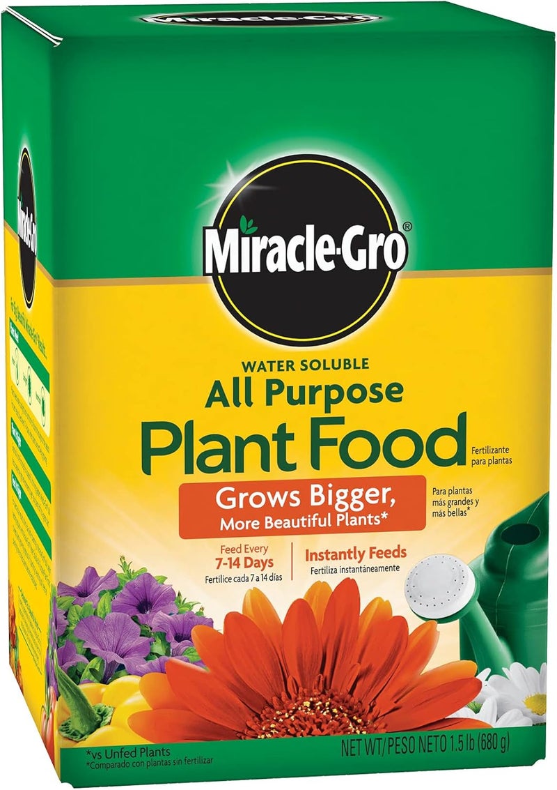 Miracle-Gro Water Soluble All Purpose Plant Food, 1.5 lbs - Instant Nutrient Boost for All Plants - Image 1