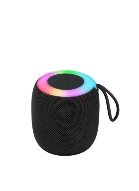 Wireless Bluetooth Speaker Subwoofer Outdoor Portable Car Home Atmosphere Desktop Small Mini Speaker with RGB light support Radio ,TF card, flash memory - Black